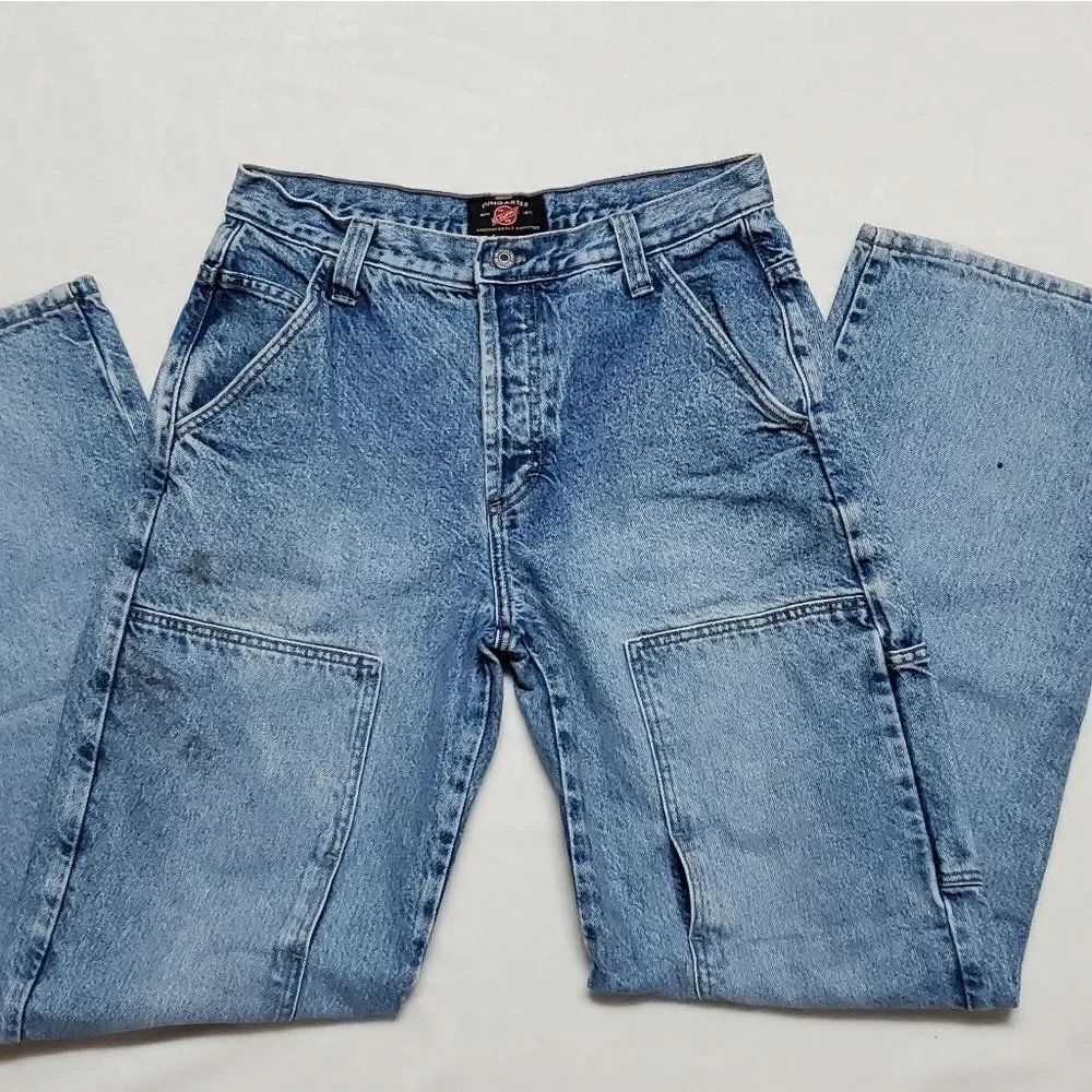RARE Vintage 1990s AE Dungarees Distressed Button-Fly Baggy Cargo Jeans